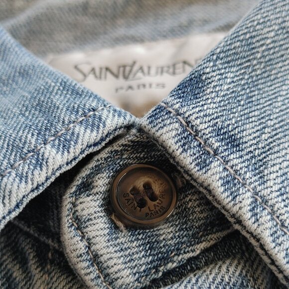YSL Saint Laurent Cassandre Overshirt Trouville Beach Blue Denim size M (New) - Picture 4 of 15